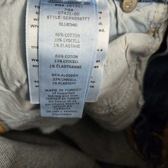 NWT Good American Good Classic High-Rise Straight Jeans Size 4/27 Raw Edge Denim - Picture 7 of 12